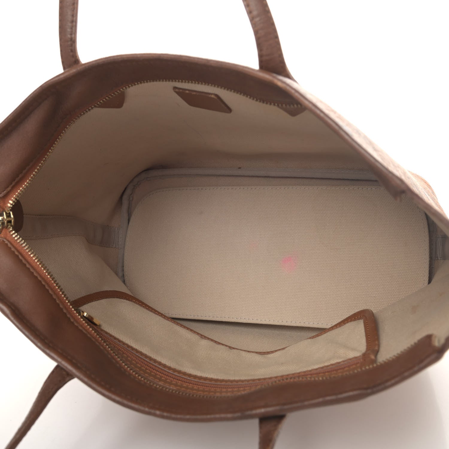 MCM Visetos Striped Shopper Tote Cognac 4 of 9