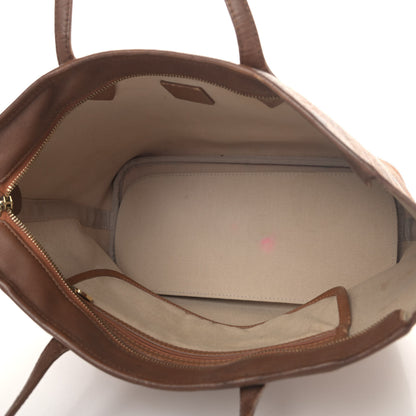 MCM Visetos Striped Shopper Tote Cognac 4 of 9