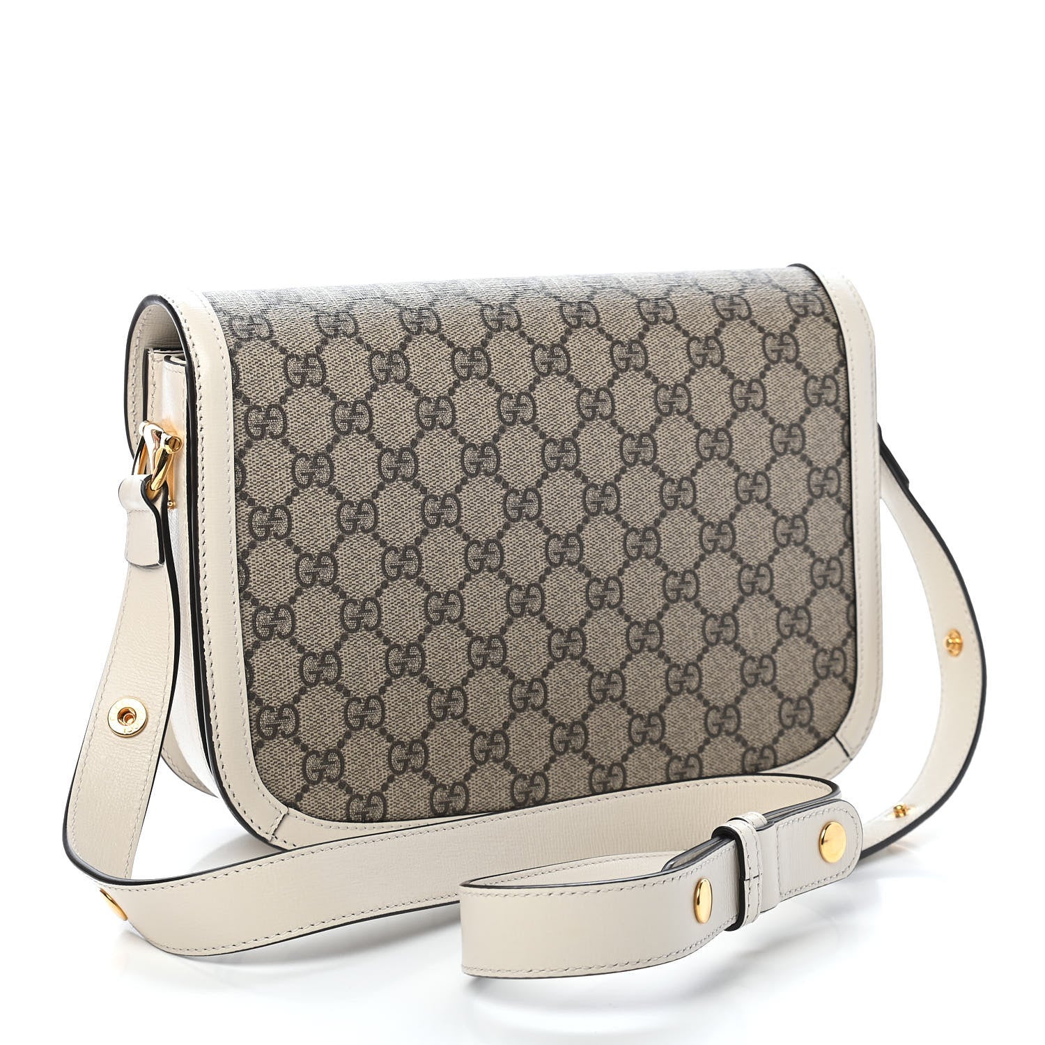 Gucci GG Supreme Monogram Horsebit 1955 Shoulder Bag Beige Mystic White 3 of 9