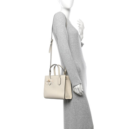 Gucci Calfskin Marmont Ribbon Top Handle Bag White 2 of 17