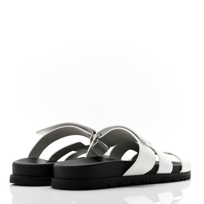 Hermes Calfskin Womens Chypre Sandals 37 White 4 of 9