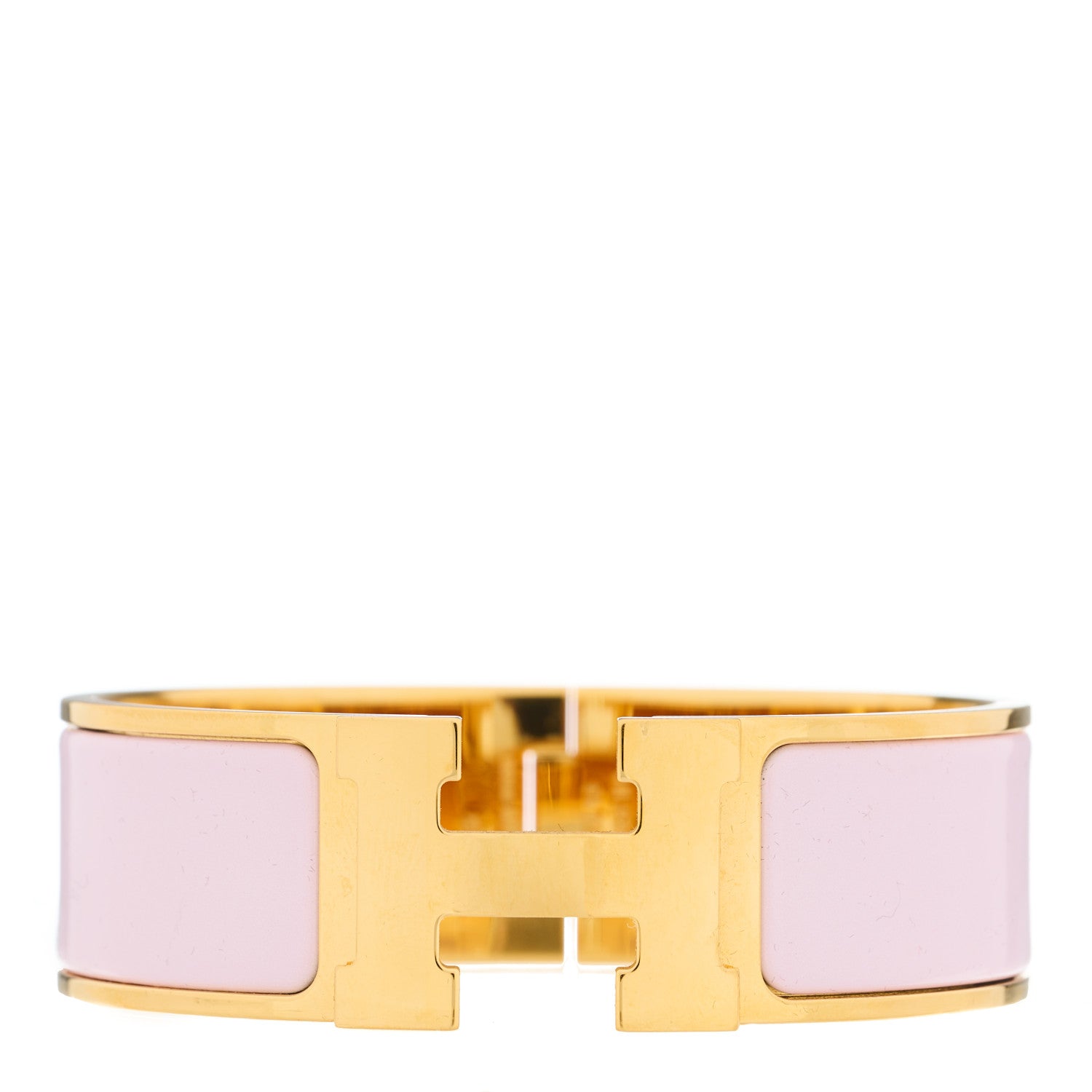 Hermes Enamel Wide Clic Clac H Bracelet GM Rose Dragee 1 of 4