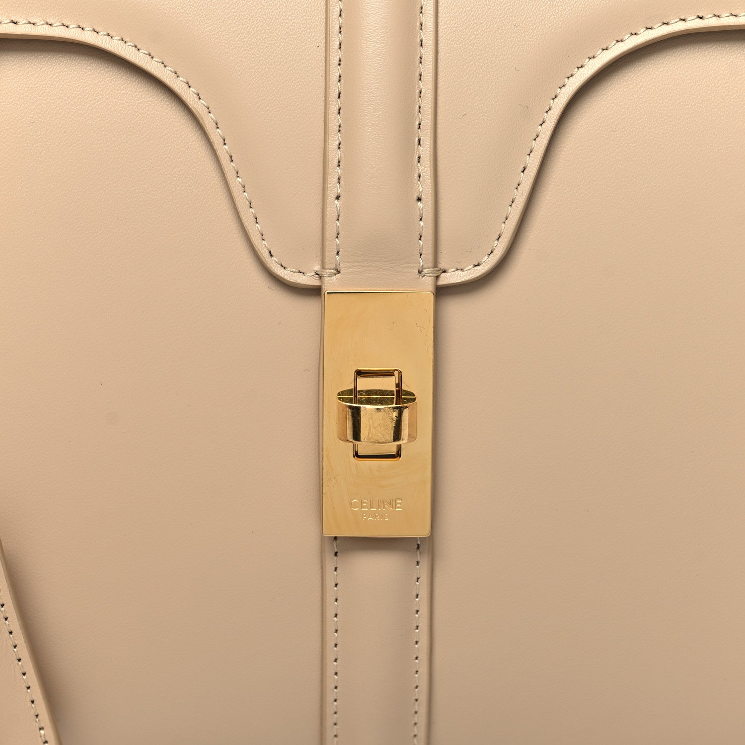 Celine Satinated Calfskin Small 16 Top Handle Bag Beige 9 of 11