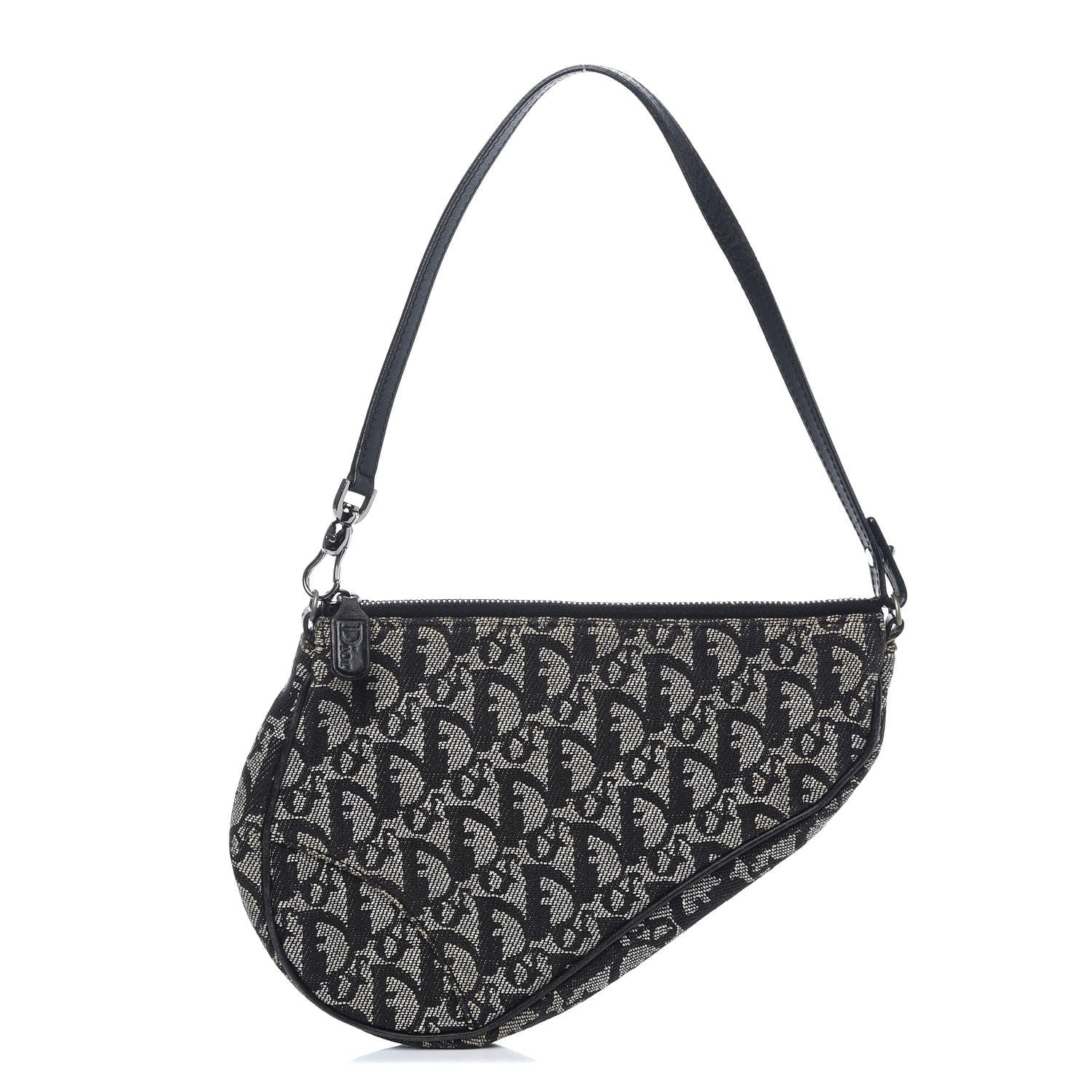 Christian Dior Monogram Mini Saddle Pochette Navy 1 of 11