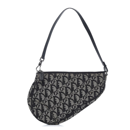 Christian Dior Monogram Mini Saddle Pochette Navy 1 of 11