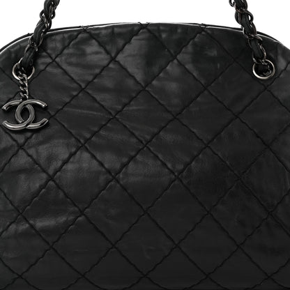 Chanel Iridescent Calfskin Large Just Mademoiselle Bowling Bag Black 9 of 13