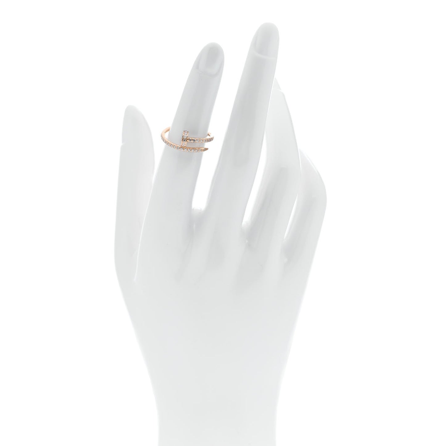 18K Pink Gold Diamond Juste Un Clou Paved Ring 49 4.75