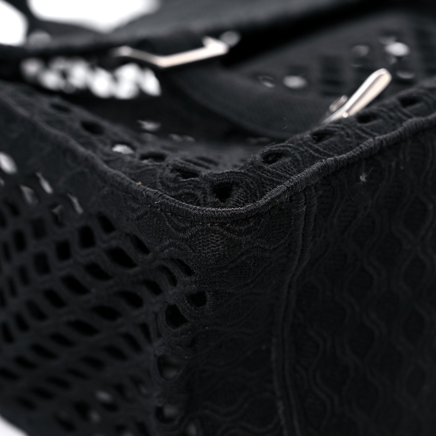 Canvas Embroidered Mesh Diorcamp Messenger Black