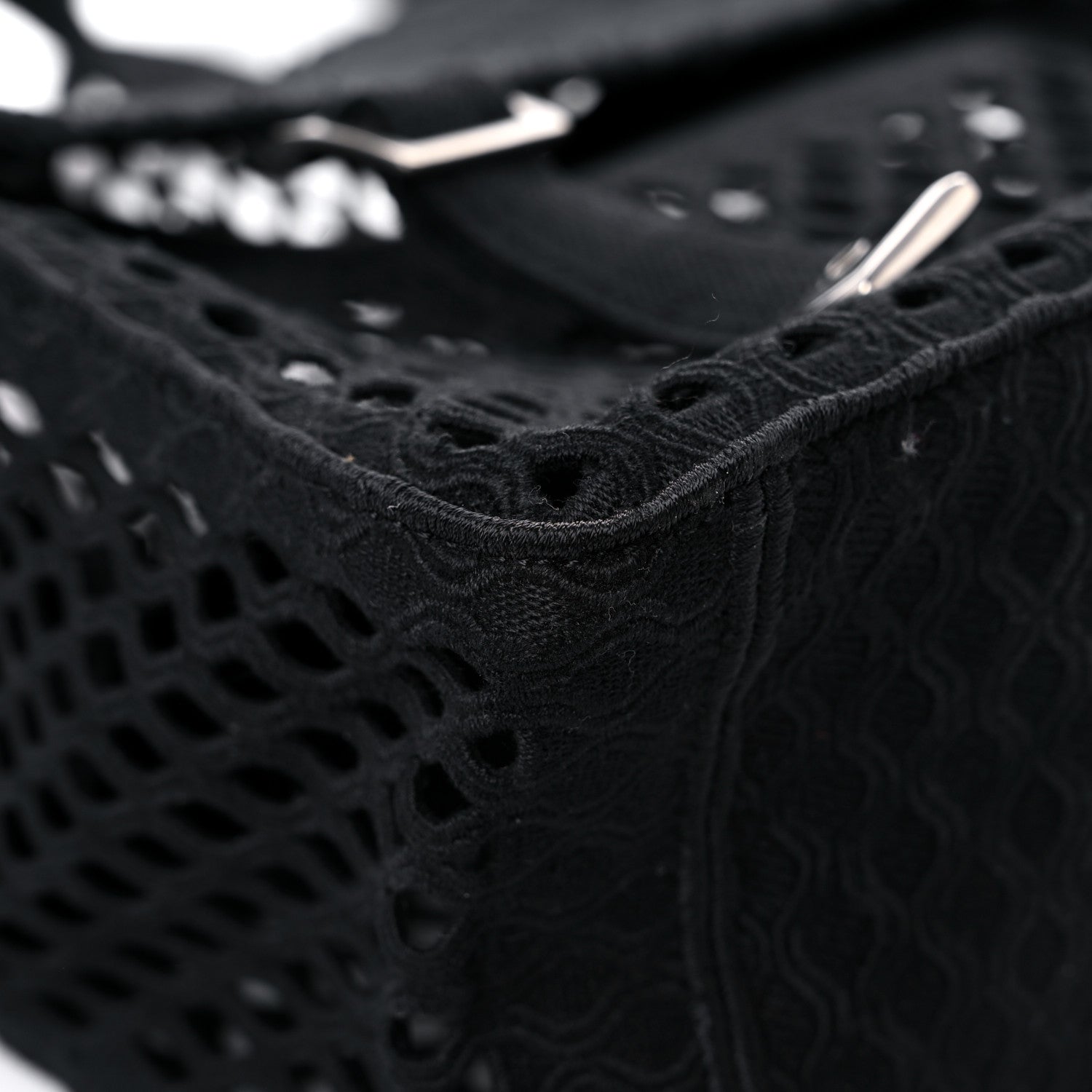 Christian Dior Canvas Embroidered Mesh Diorcamp Messenger Black 8 of 14