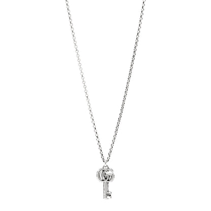 Gucci Sterling Silver Double G Key Pendant Necklace 1 of 4