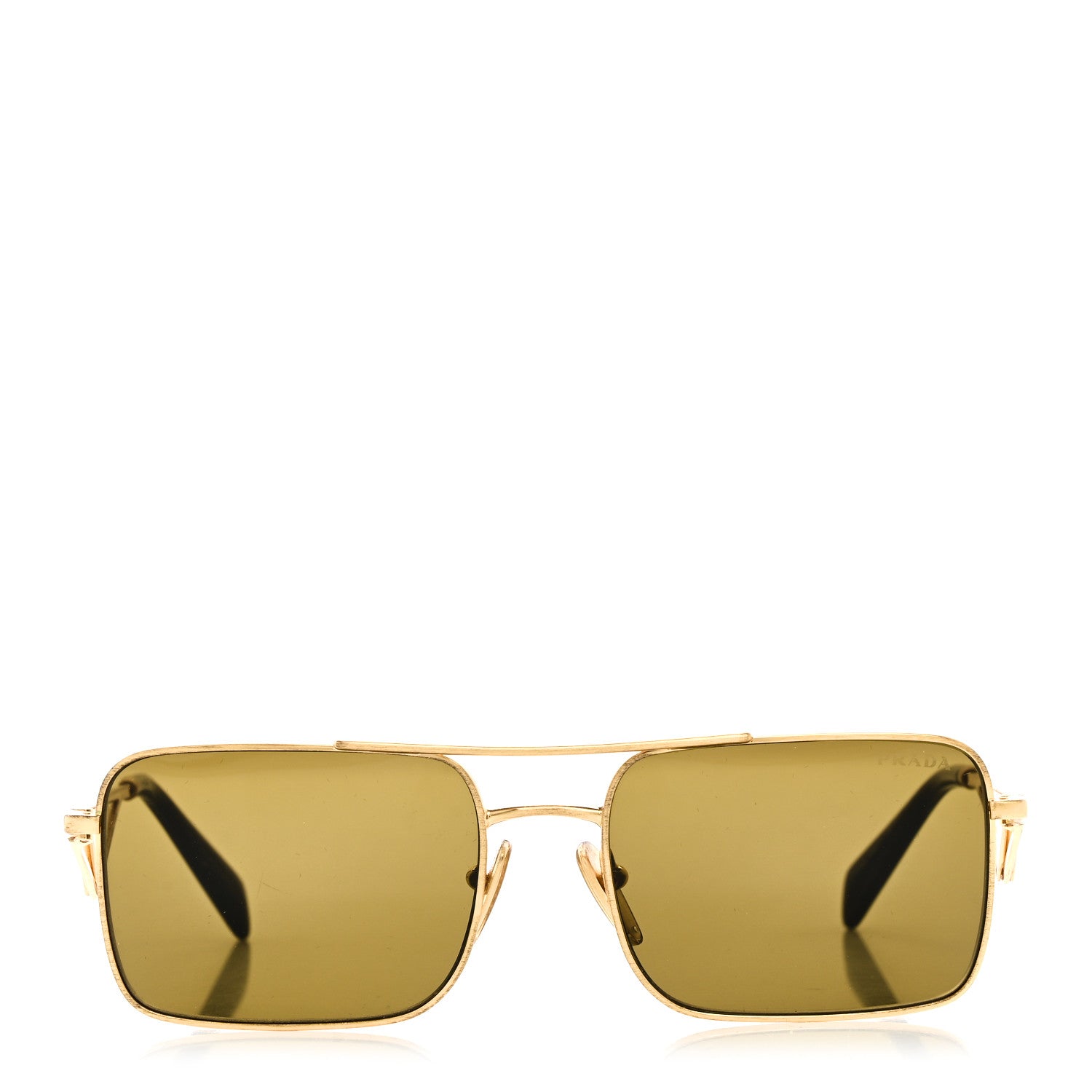 Prada Metal Symbole Triangle Logo Sunglasses SPR A52 Gold Black 2 of 7