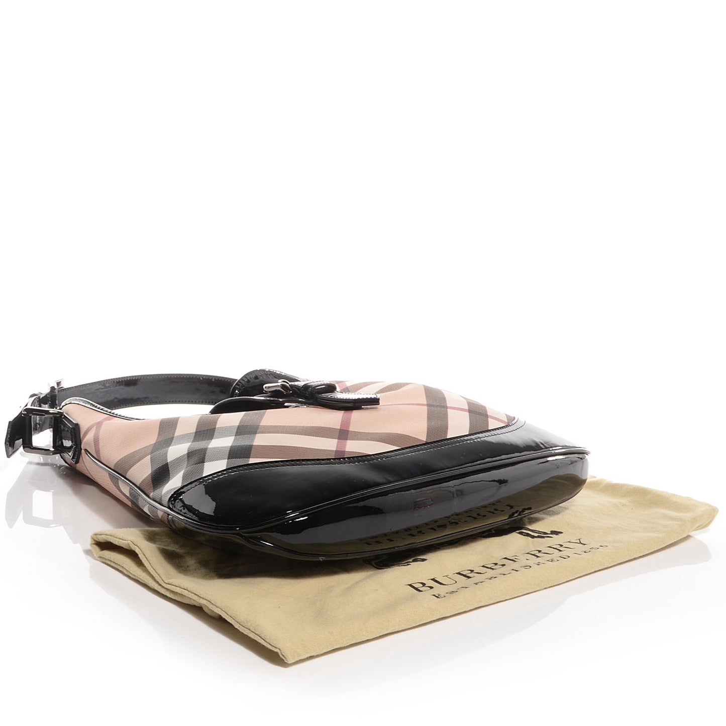 Patent Nova Check Brooke Hobo Black