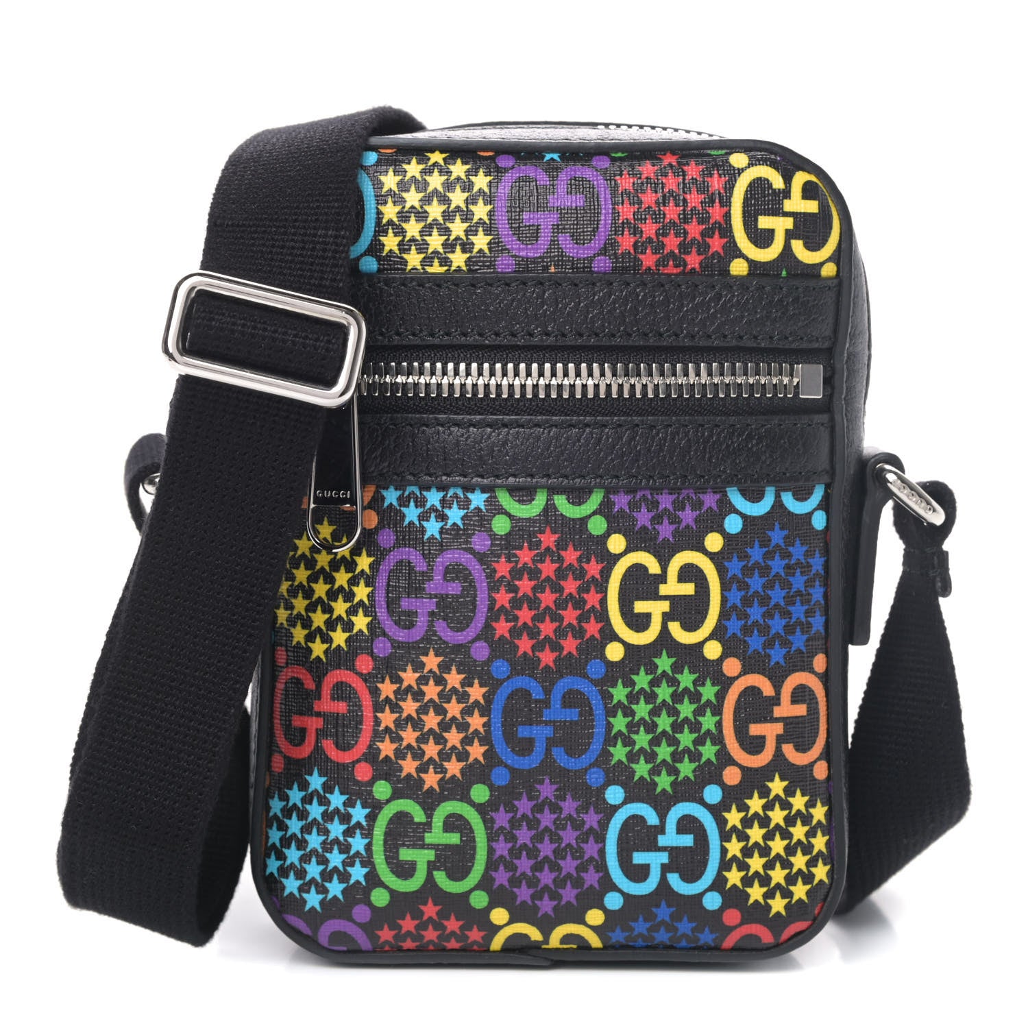 Gucci GG Supreme Monogram Psychedelic Messenger Bag Black 1 of 4