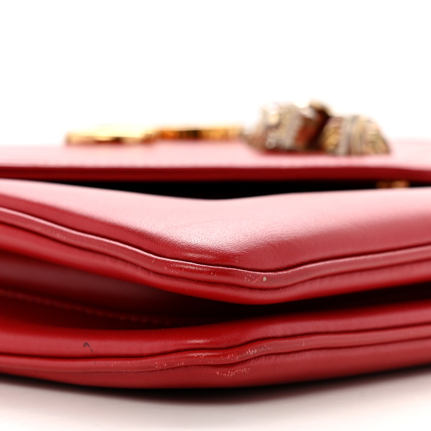 Gucci Vitello Palmellato Lux Crystal Medium Rajah Shoulder Bag Hibiscus Red Multicolor 9 of 14