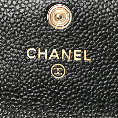 Chanel Caviar Quilted Chain CC Flap Card Holder Black 6 of 9