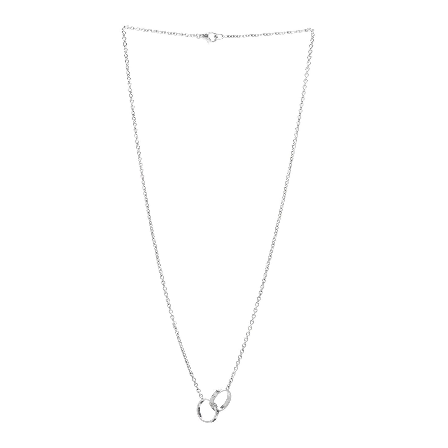 18K White Gold Interlocking LOVE Necklace