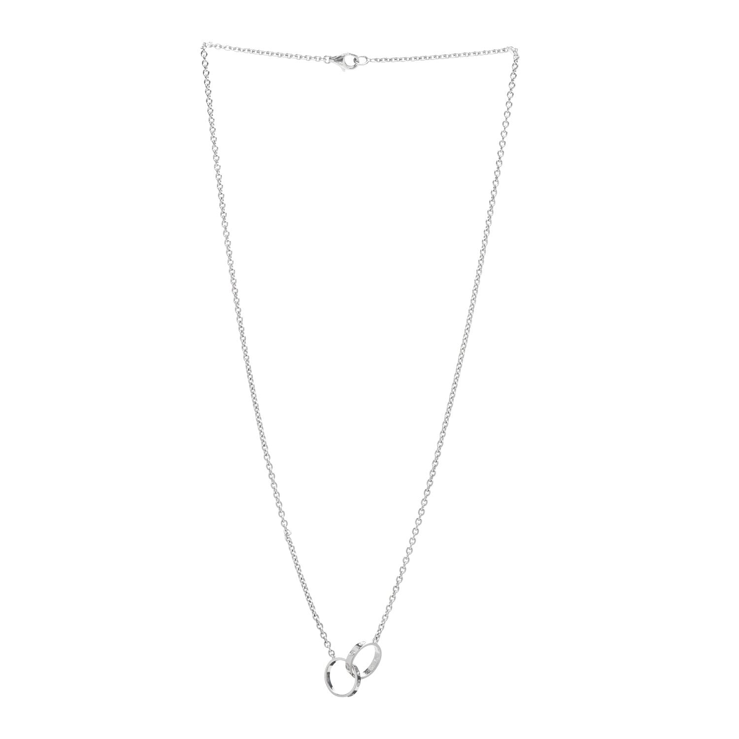Cartier 18K White Gold Interlocking LOVE Necklace 3 of 4