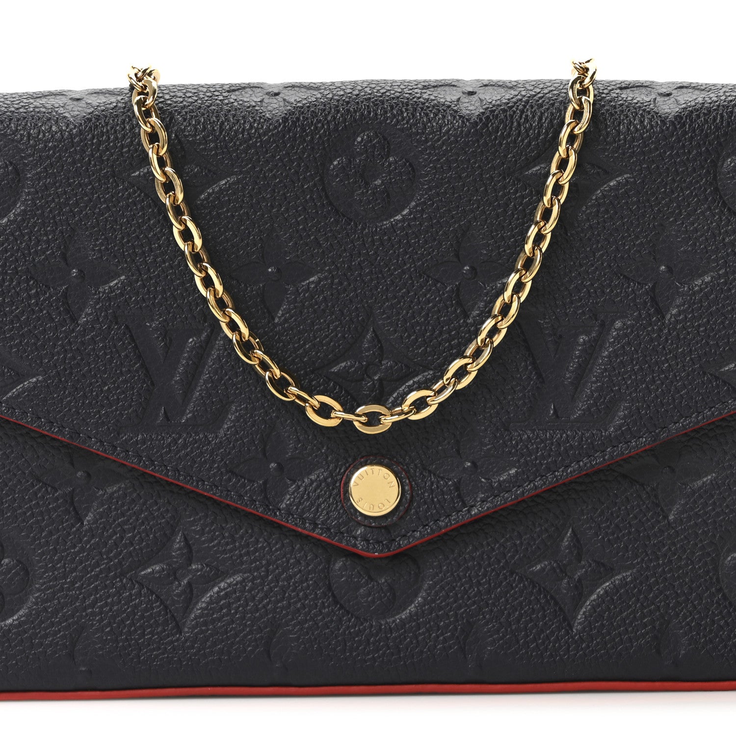 Louis Vuitton Empreinte Pochette Felicie Chain Wallet Marine Rouge 9 of 12