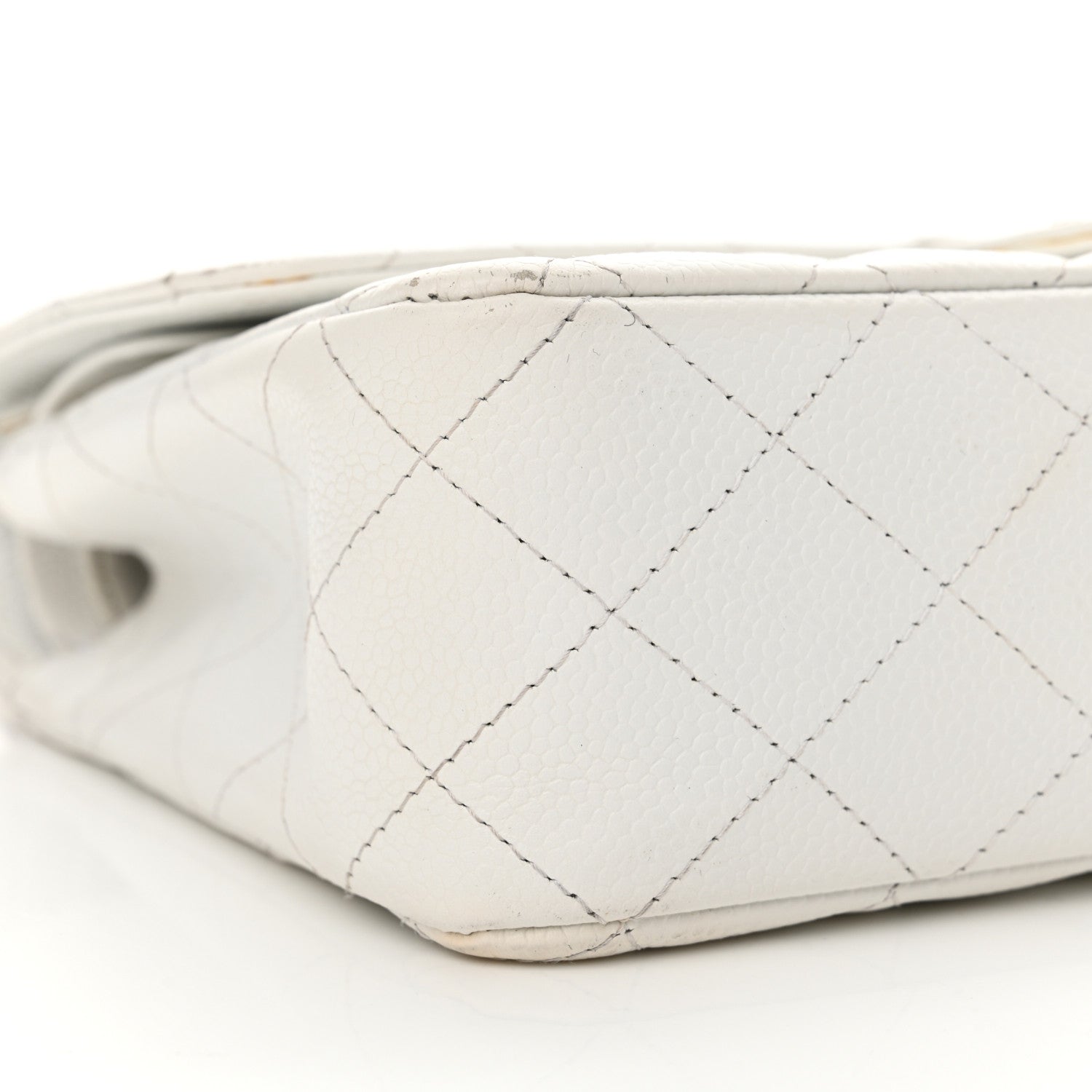 Chanel Caviar Quilted Medium Double Flap Bijoux Chain White 8 of 26