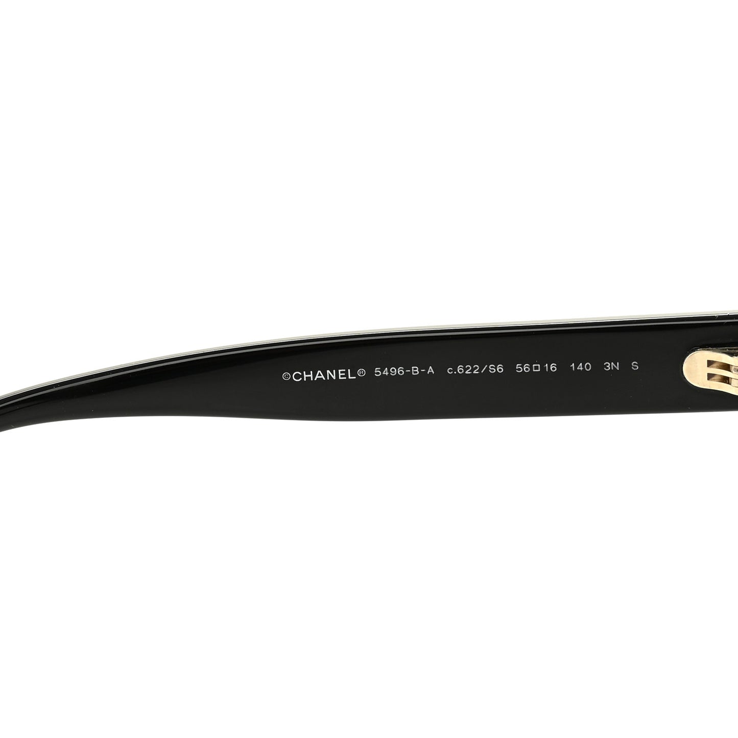 Acetate Crystal CC Rectangle Sunglasses 5496-B-A Black