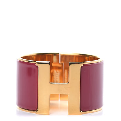 Hermes Enamel Extra Wide Clic Clac H Bracelet GM Bourgogne 1 of 5