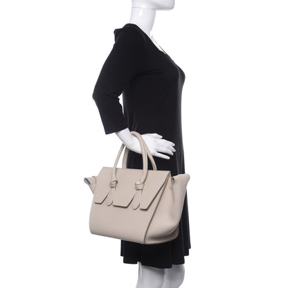 Celine Crisped Calfskin Mini Tie Knot Tote Chalk 2 of 12
