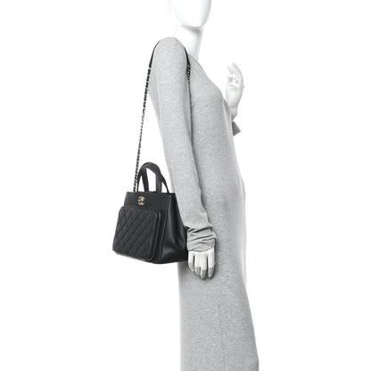 Chanel Caviar Quilted Small Business Affinity Shopping Bag Black 2 of 10