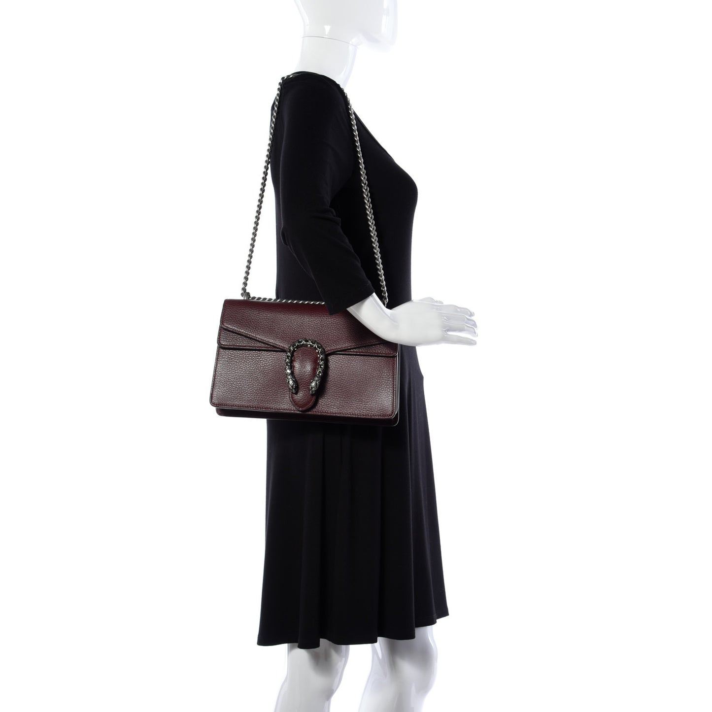 Dollar Calfskin Crystal Small Dionysus Shoulder Bag Vintage Bordeaux