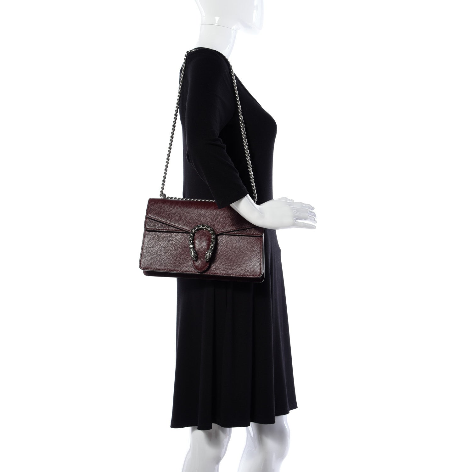 Gucci Dollar Calfskin Crystal Small Dionysus Shoulder Bag Vintage Bordeaux 2 of 10