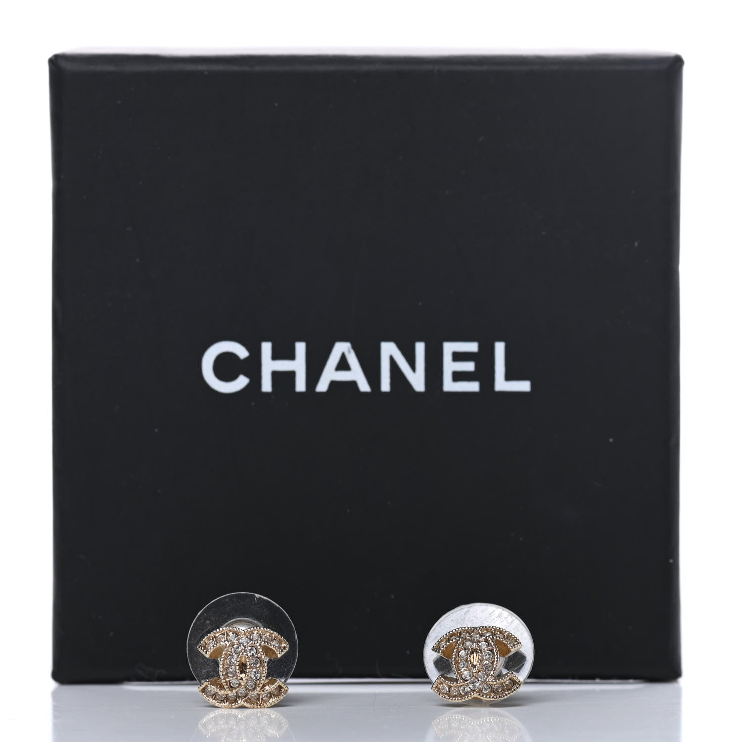 Chanel Crystal Mini CC Earrings Gold 5 of 5