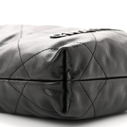 Chanel Shiny Caviar Quilted Monochrome Mini Chanel 22 Black 9 of 10