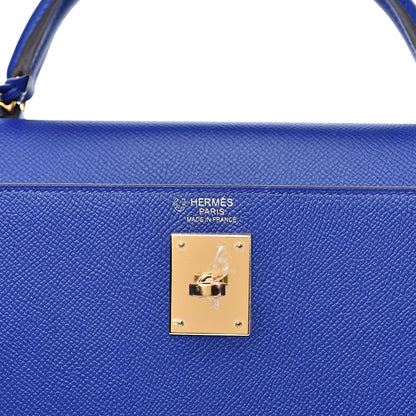 Hermes Epsom Horseshoe Kelly Sellier 32 Bleu Electrique Rose Sakura 8 of 31