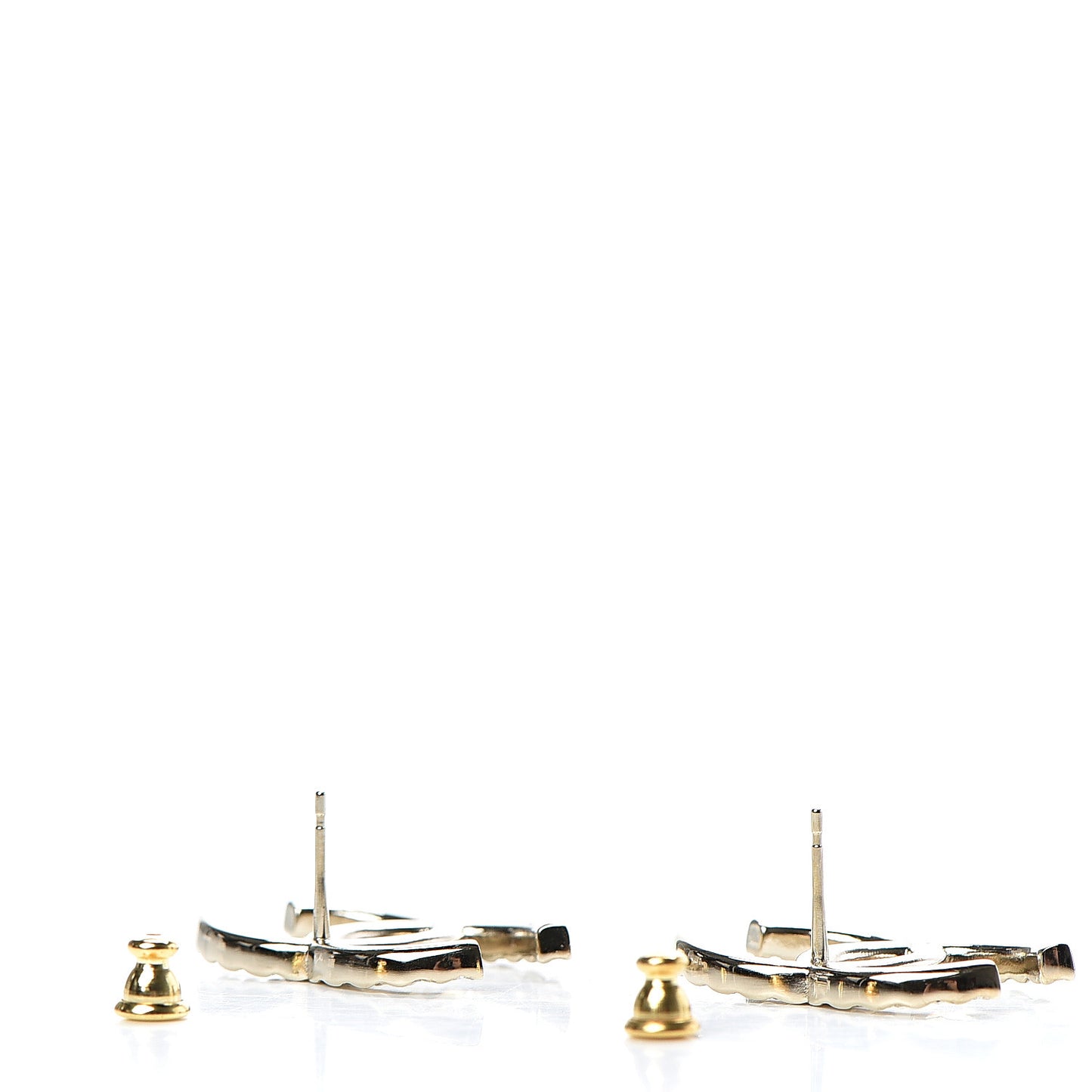 Crystal CC Large Stud Earrings Gold