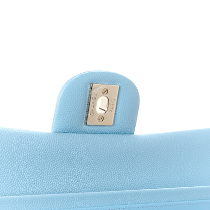 Chanel Caviar Quilted Small Double Flap Light Blue 7 of 12