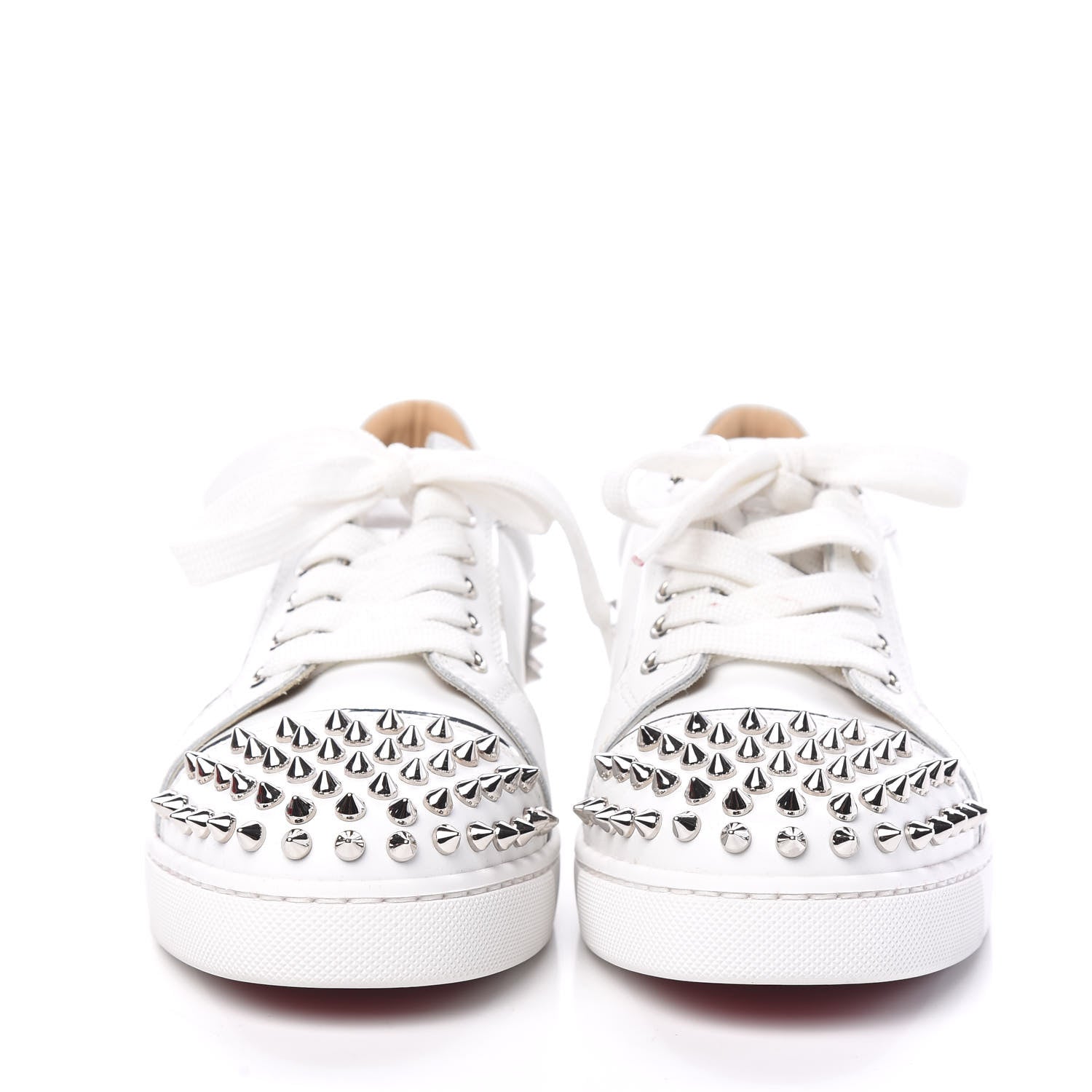 Christian Louboutin Calfskin Spikes Womens Vieira 2 Flat Sneakers 37 White 2 of 10