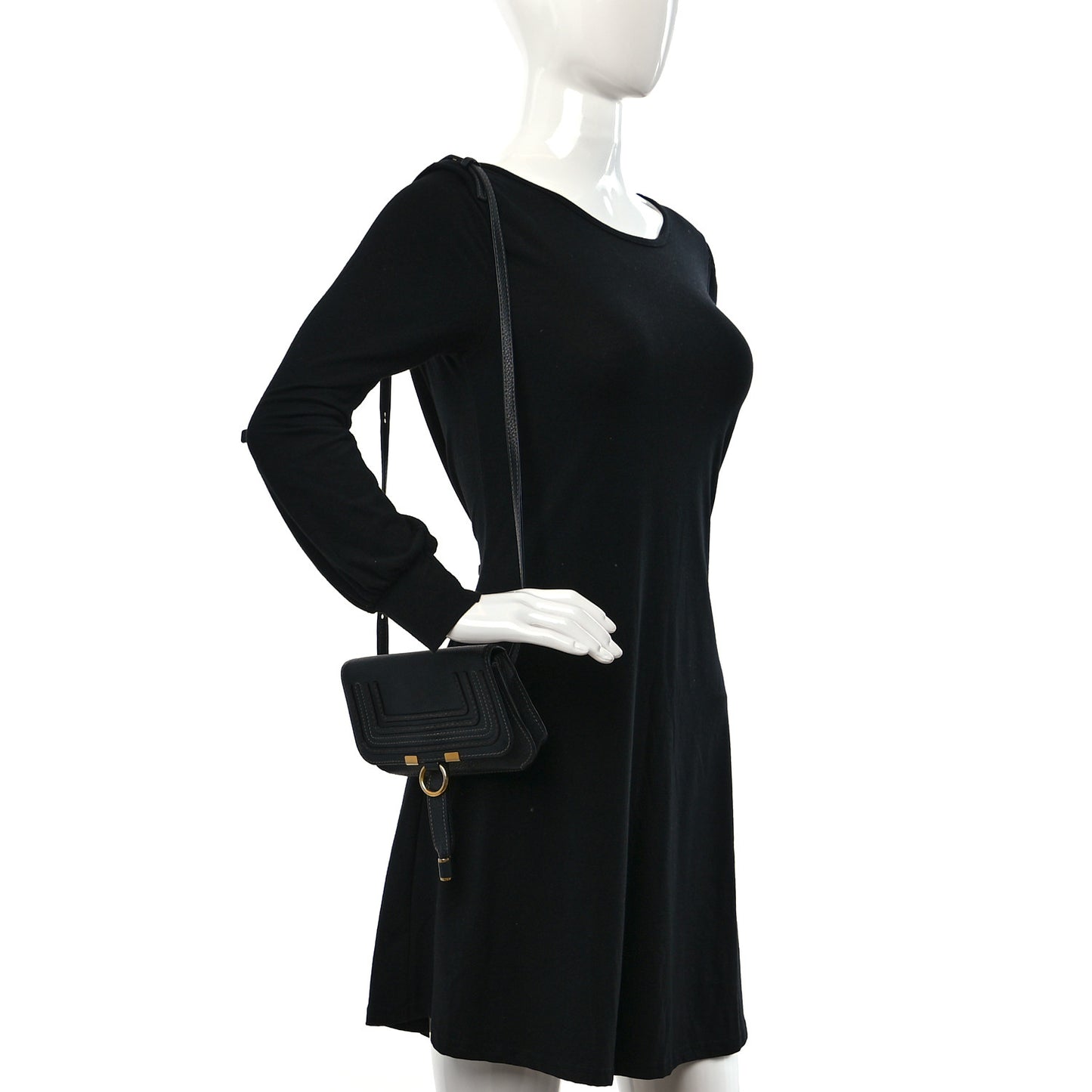 Calfskin Marcie Convertible Belt Bag Black