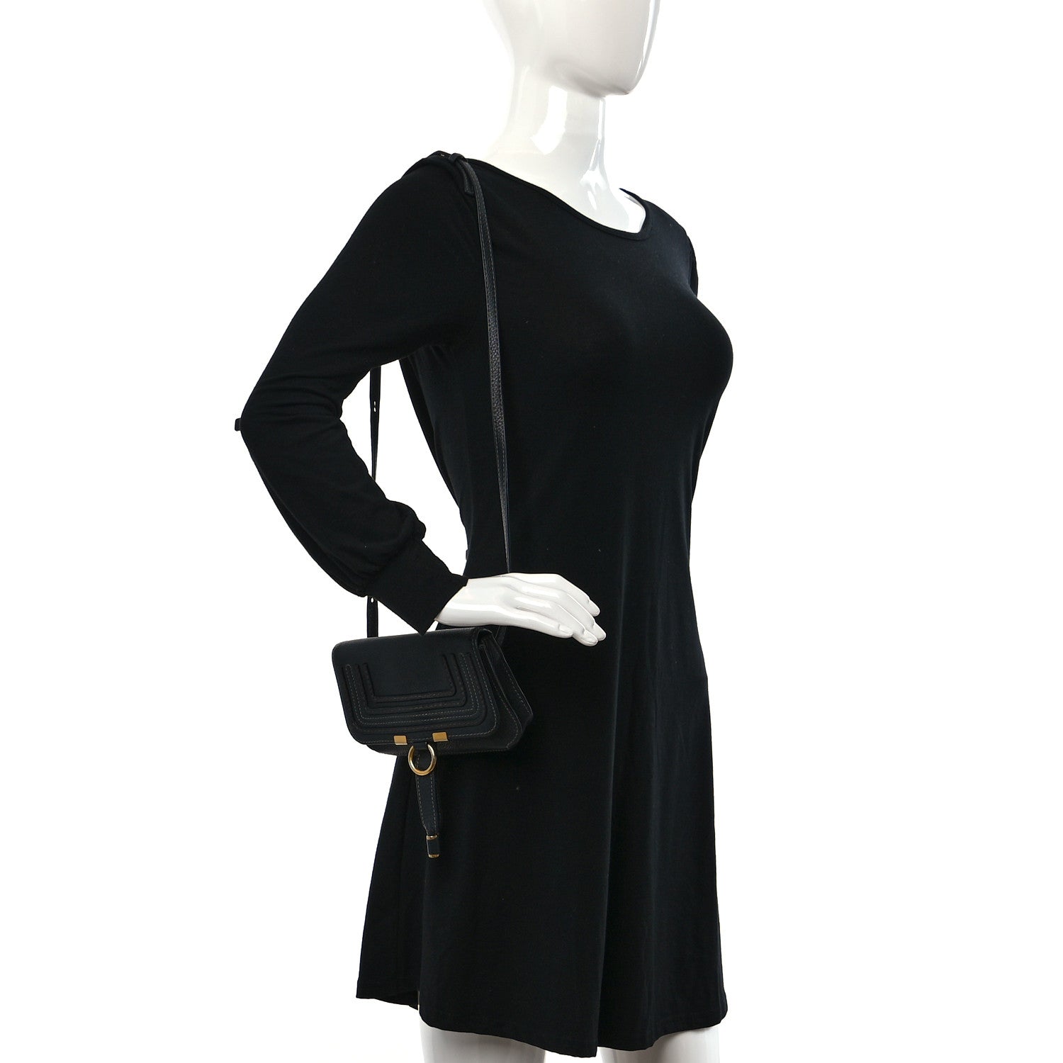 Chloe Calfskin Marcie Convertible Belt Bag Black 2 of 8