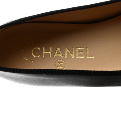 Chanel Lambskin Patent CC Cap Toe Ballerina Flats 36 Black 6 of 8