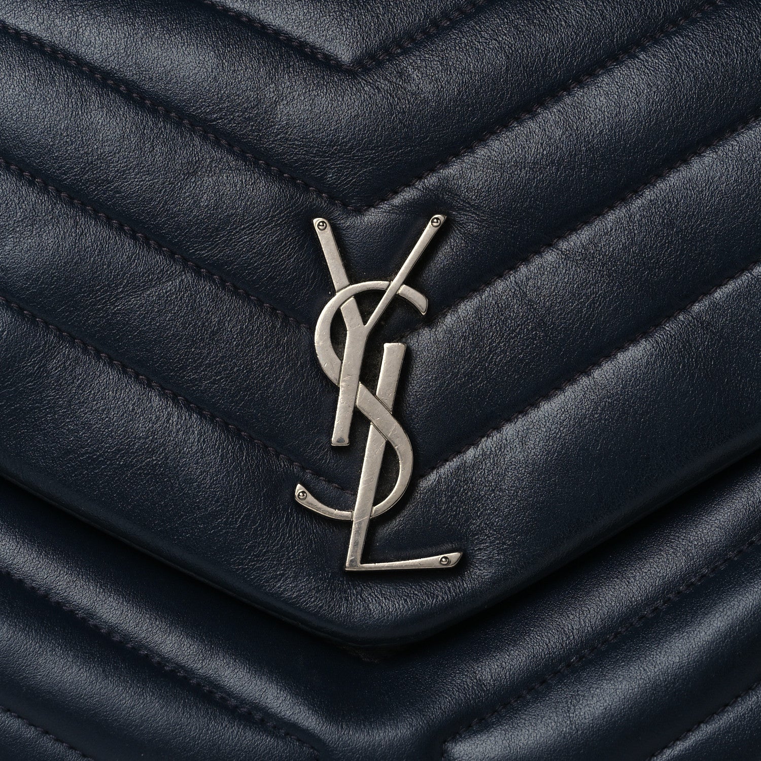 Saint Laurent Calfskin Y Quilted Monogram Medium Loulou Chain Satchel Medium Blue 8 of 12