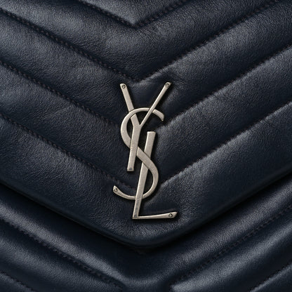 Saint Laurent Calfskin Y Quilted Monogram Medium Loulou Chain Satchel Medium Blue 8 of 12