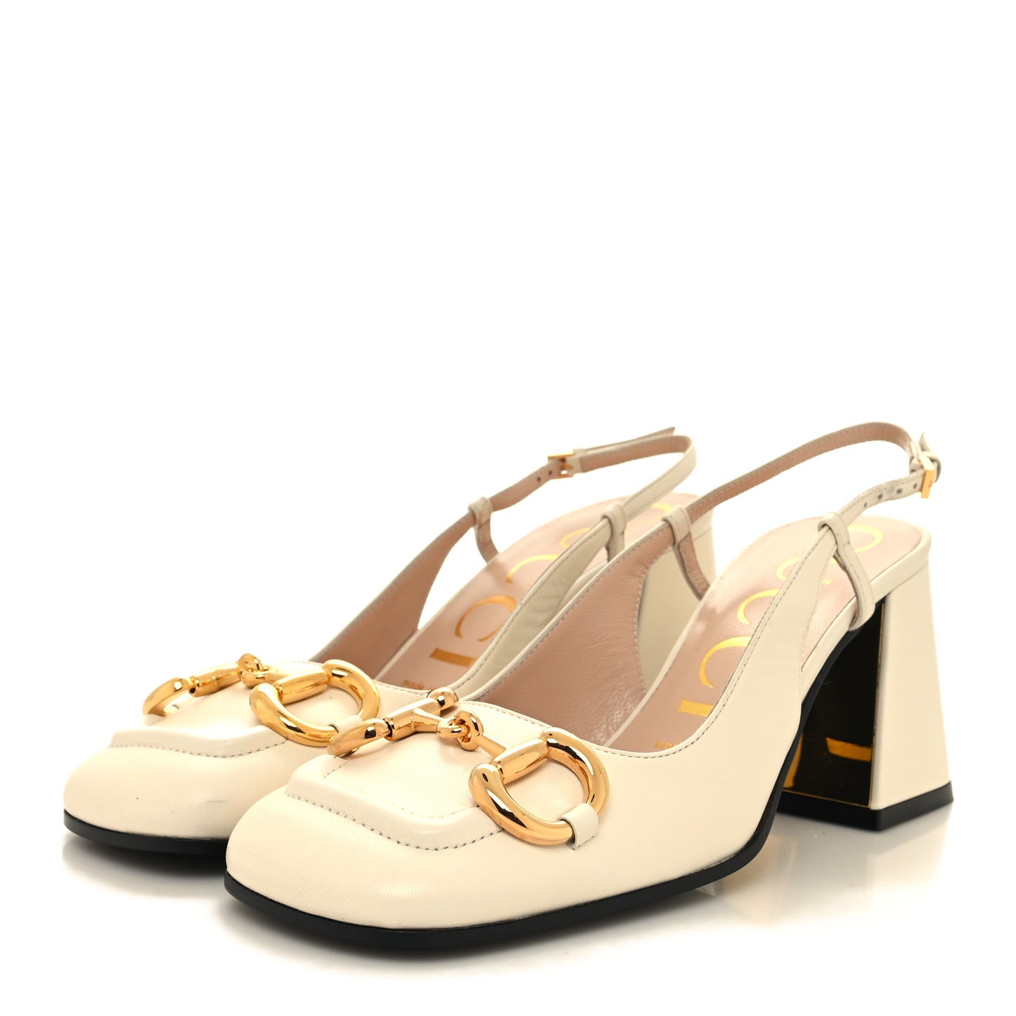 Malaga Kid Horsebit 75mm Slingback Pumps 36 Mystic White