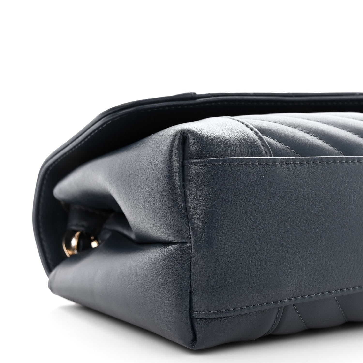 Chanel Calfskin Quilted Medium Daily Chevron Flap Navy Blue 9 of 11