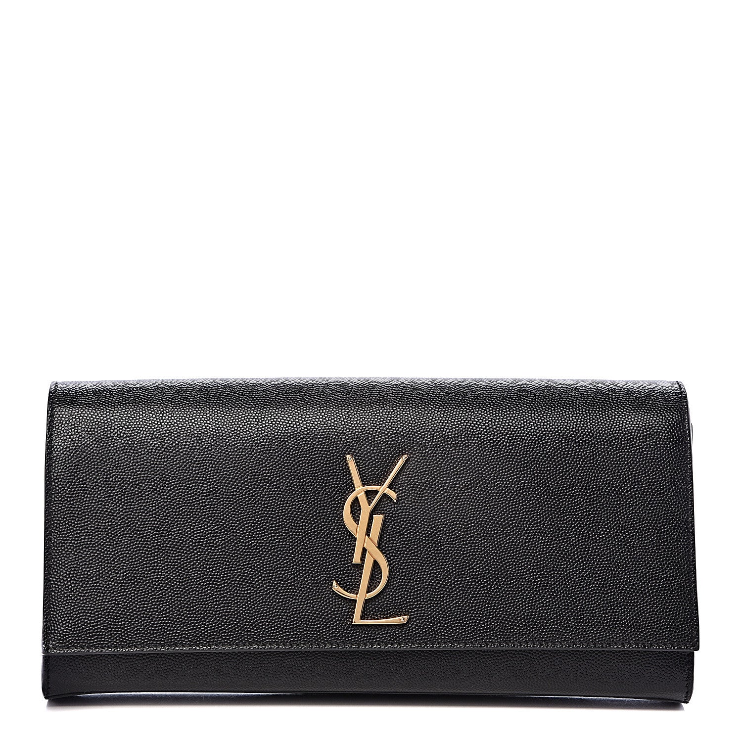 Saint Laurent Grain De Poudre Monogram Cassandre Clutch Black 1 of 9
