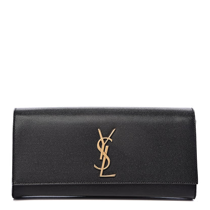 Saint Laurent Grain De Poudre Monogram Cassandre Clutch Black 1 of 9
