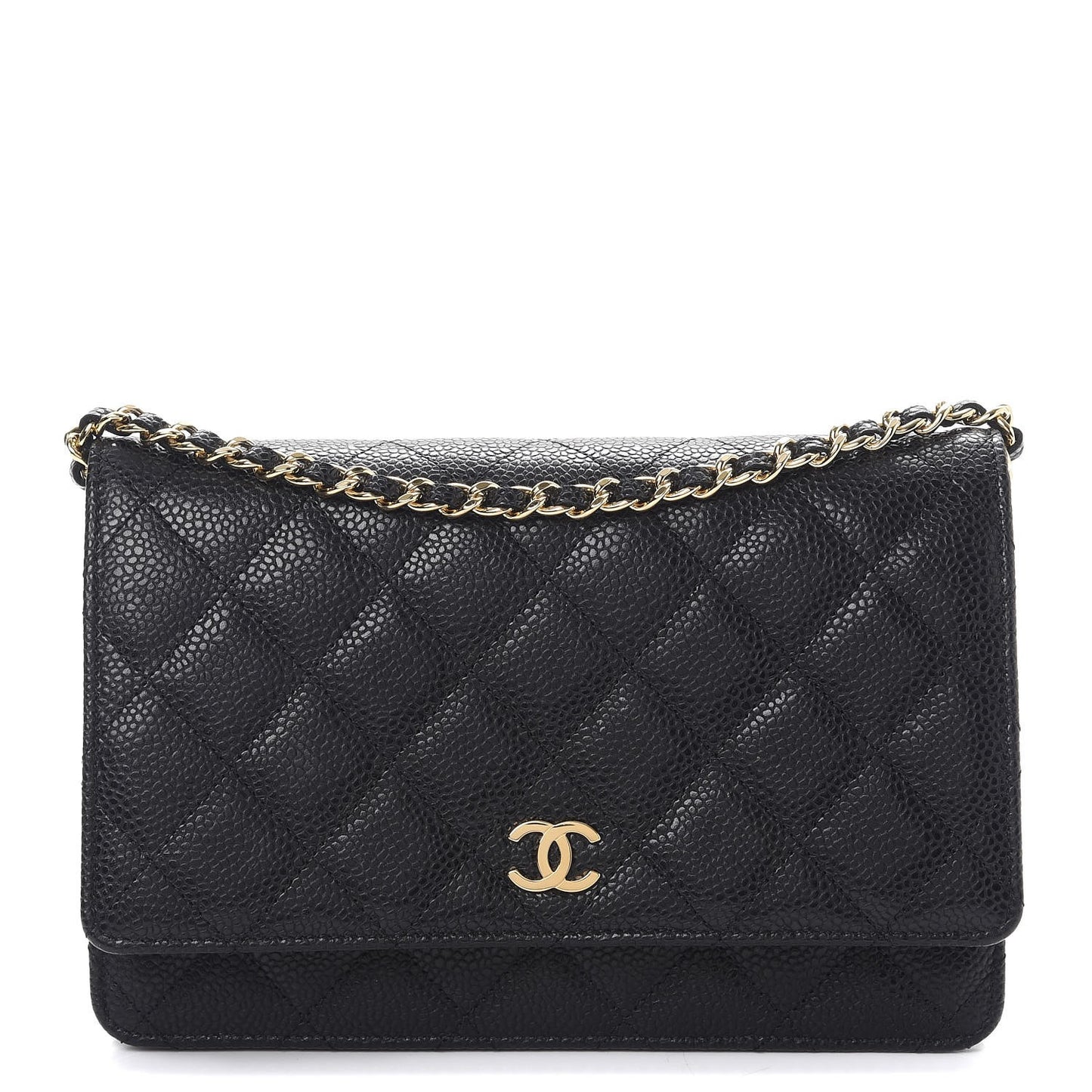 Caviar Quilted Wallet On Chain WOC Black