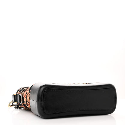 Chanel Tweed Calfskin Medium Gabrielle Hobo Black Brown 4 of 10