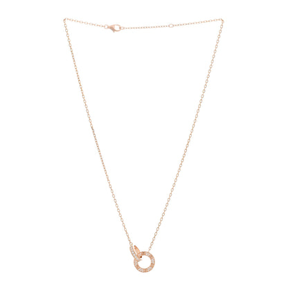 Cartier 18K Pink Gold Diamond Interlocking LOVE Paved Necklace 2 of 4