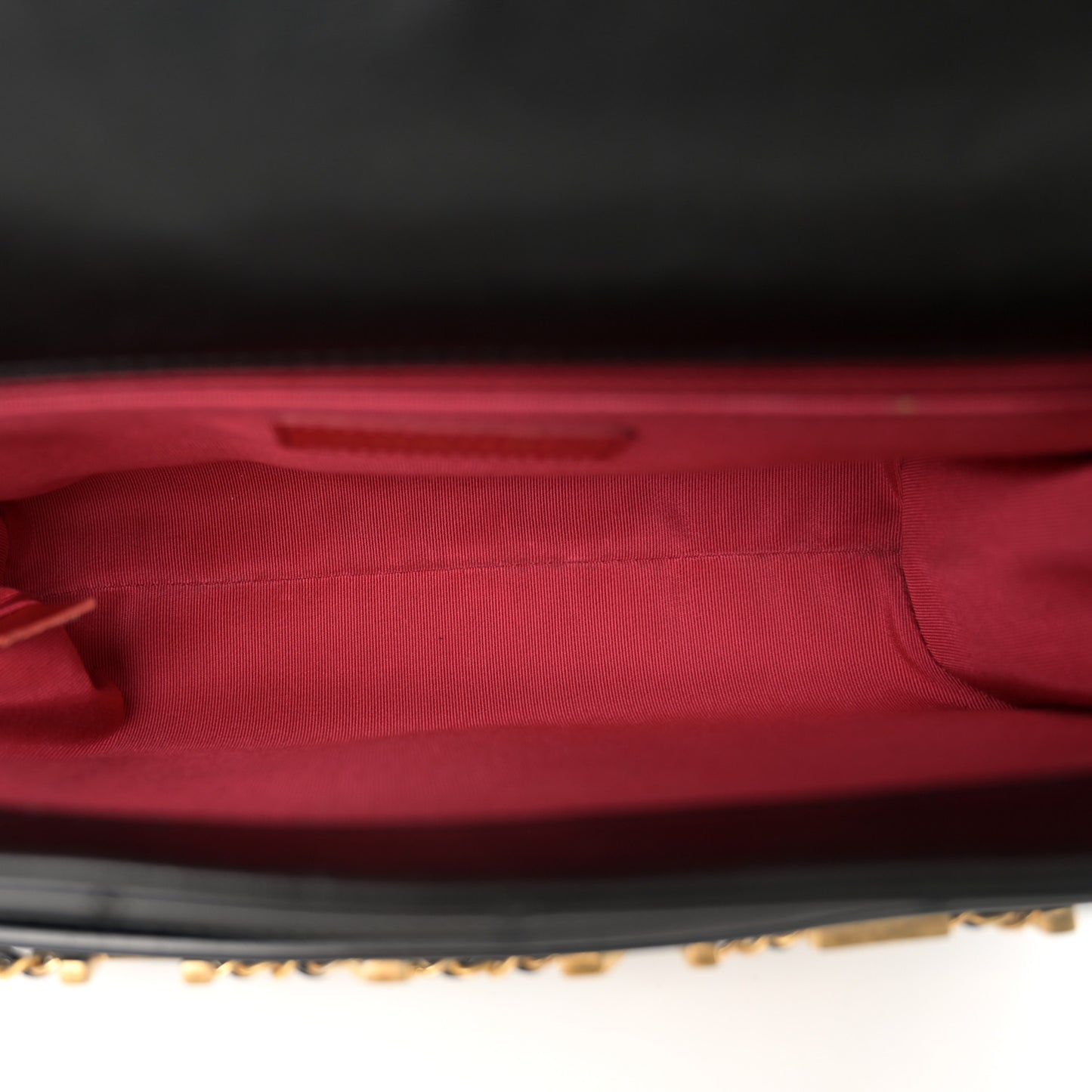 Calfskin Quilted Enchained Flap Black