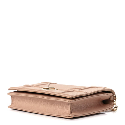 Christian Dior Grained Calfskin Diorama Wallet on Chain Pouch Nude 9 of 12