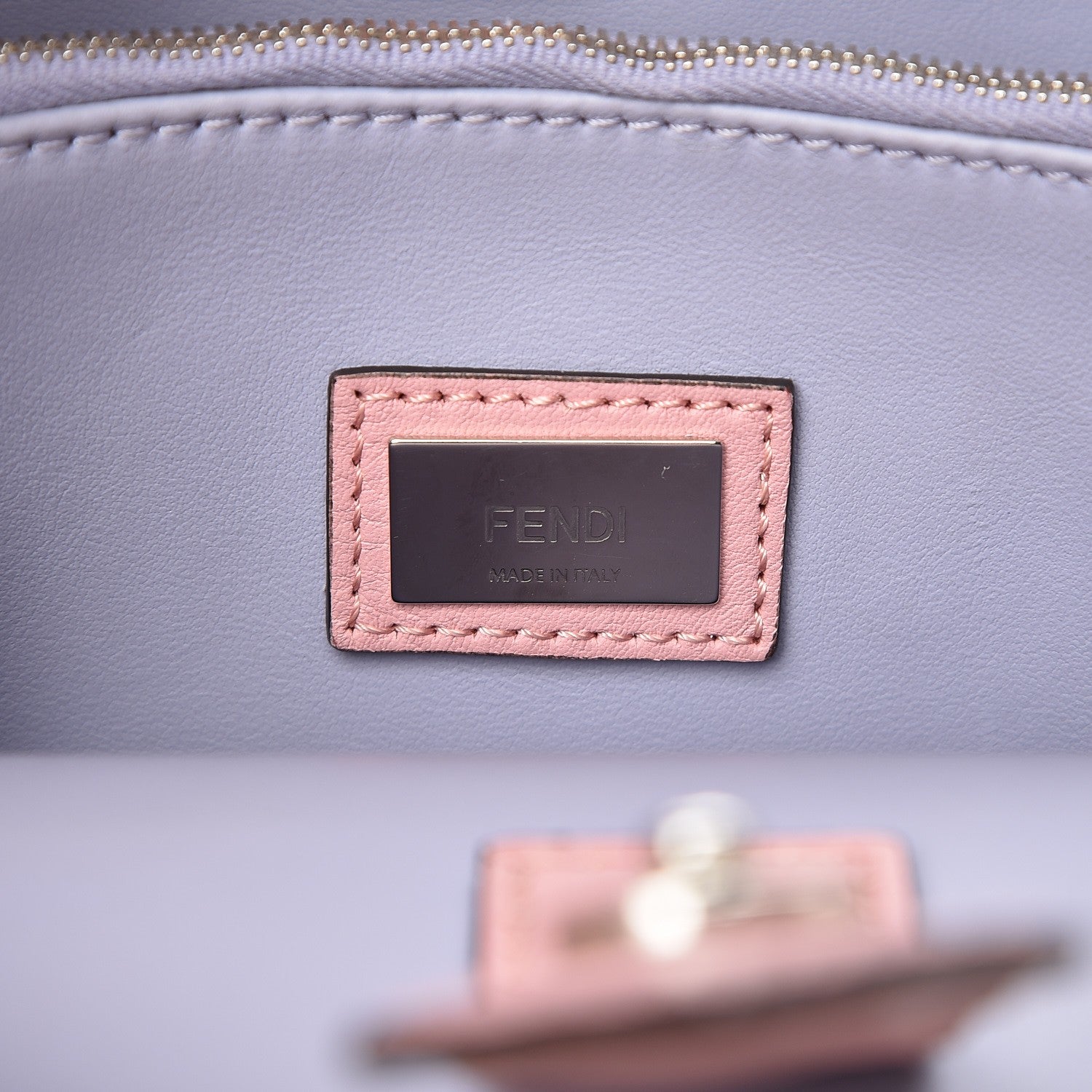 Fendi Vitello Dolce Century Petite 2Jours Tote Bubblegum Lilla Oliva 9 of 10